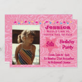 子供の誕生日パーティの招待状 招待状 (正面/裏面)