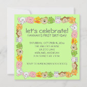 子供の誕生日パーティの招待状 招待状 (正面)