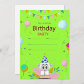 子供の誕生日パーティの招待状 招待状 (正面/裏面)