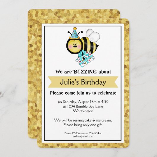 子供の誕生日パーティリトルのまわりにd1 招待状 (正面/裏面)