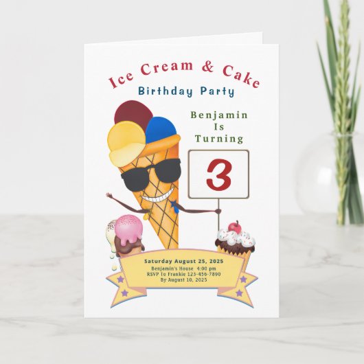 子供の誕生日パーティーおもしろいかわいい カード (正面)