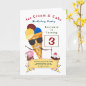 子供の誕生日パーティーおもしろいかわいい カード (黄色い花)