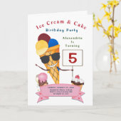 子供の誕生日パーティーおもしろいかわいい カード (黄色い花)