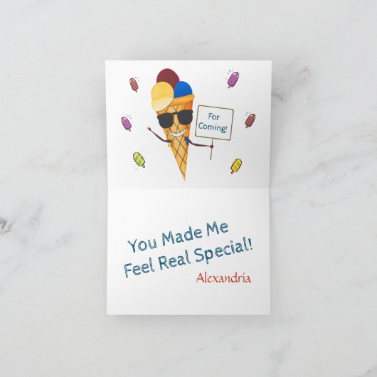 子供の誕生日パーティーおもしろいかわいい サンキューカード (内部)