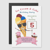 子供の誕生日パーティーおもしろいかわいい マグネット招待状 (正面/裏面)