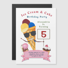 子供の誕生日パーティーおもしろいかわいい マグネット招待状