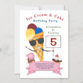 子供の誕生日パーティーおもしろいかわいい マグネット招待状 (正面)