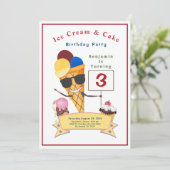 子供の誕生日パーティーおもしろいかわいい 招待状 (スタンド正面)