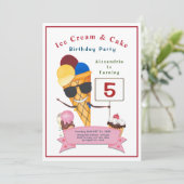 子供の誕生日パーティーおもしろいかわいい 招待状 (スタンド正面)