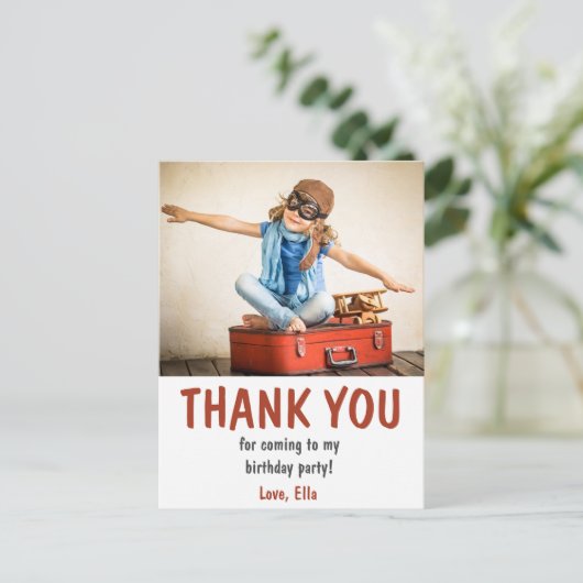 子供の誕生日パーティーお礼メッセージ ポストカード (スタンド正面)