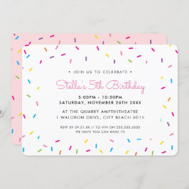 子供の誕生日パーティーかわいいカラフルまぶし 招待状