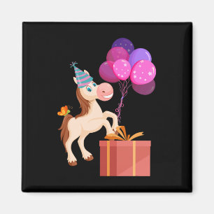 子供の誕生日パーティーかわいい動物の馬好きクエスト マグネット