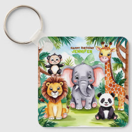 子供の誕生日パーティーかわいい動物サファリジャングル キーホルダー
