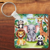 子供の誕生日パーティーかわいい動物サファリジャングル キーホルダー (正面)