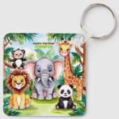 子供の誕生日パーティーかわいい動物サファリジャングル キーホルダー (裏面)