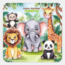 子供の誕生日パーティーかわいい動物サファリジャングル