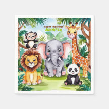 子供の誕生日パーティーかわいい動物サファリジャングル