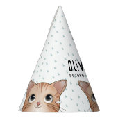 子供の誕生日パーティーかわいい猫パーティーハ パーティーハット (左)