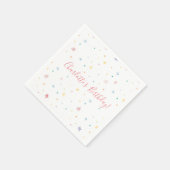 子供の誕生日パーティーかわいらしパステル色パターン スタンダードカクテルナプキン (角)