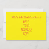 子供の誕生日パーティーにお菓子の虹色のゼリービーンズのお菓子 招待状 (裏面)