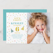 子供の誕生日パーティーの招待を振りかける (正面/裏面)