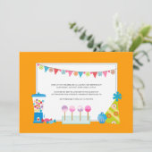 子供の誕生日パーティーの招待状 {キャンディー・ビュッフェ} 招待状 (スタンド正面)