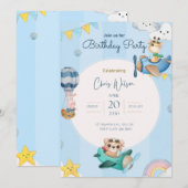 子供の誕生日パーティーの招待状 招待状 (正面/裏面)