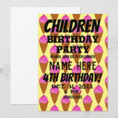 子供の誕生日パーティーの招待状 招待状 (正面/裏面)