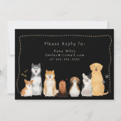 子供の誕生日パーティーの招待,かわいい犬,おもしろい 招待状 (裏面)