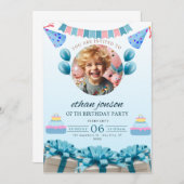 子供の誕生日パーティーの美しい招待状 招待状 (正面/裏面)