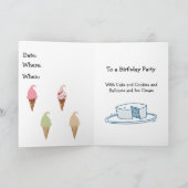 子供の誕生日パーティーへの招待状 カード (内部)