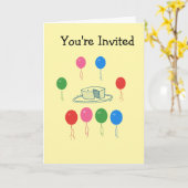 子供の誕生日パーティーへの招待状 カード (黄色い花)