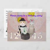 子供の誕生日パーティーへの招待 インビテーションポストカード (正面/裏面)