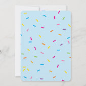 子供の誕生日パーティーアイスクリームコーンブルー 招待状 (裏面)