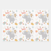 子供の誕生日パーティーアニマルジャングルテーマ誕生日 ラッピングペーパーシート (正面2)