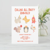 子供の誕生日パーティーアニマルズボーイズサファリ 招待状 (スタンド正面)