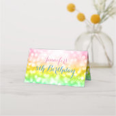 子供の誕生日パーティーエスコートカードユニコーンレインボー プレイスカード (裏面)