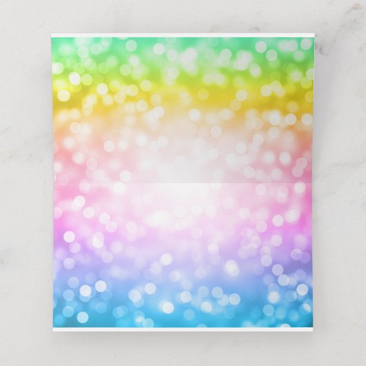 子供の誕生日パーティーエスコートカードユニコーンレインボー プレイスカード (内部開封)