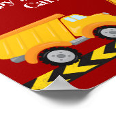 子供の誕生日パーティーカスタムレッドトラック ポスター (角)