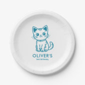 子供の誕生日パーティーカスタム色子猫 ペーパープレート (正面)
