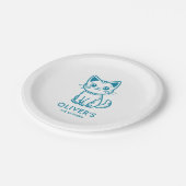 子供の誕生日パーティーカスタム色子猫 ペーパープレート (アングル)