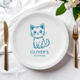 子供の誕生日パーティーカスタム色子猫 ペーパープレート