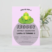 子供の誕生日パーティーキングフロッグ 招待状 (スタンド正面)