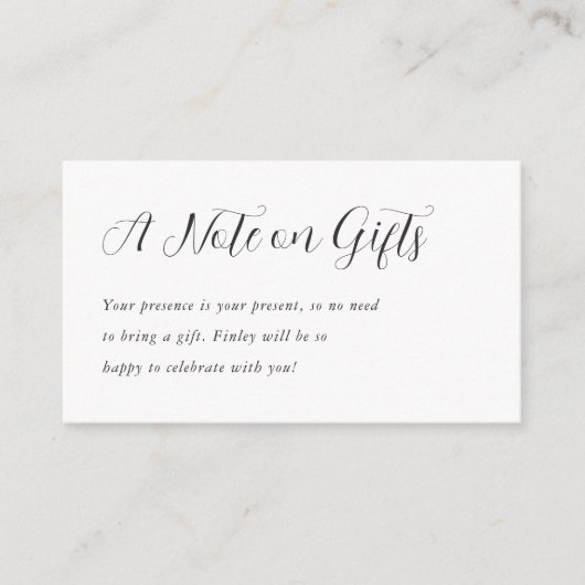 子供の誕生日パーティーギフトなし エンクロージャーカード (正面)