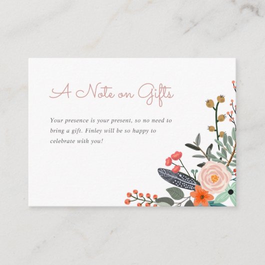 子供の誕生日パーティーギフトなし エンクロージャーカード (正面)