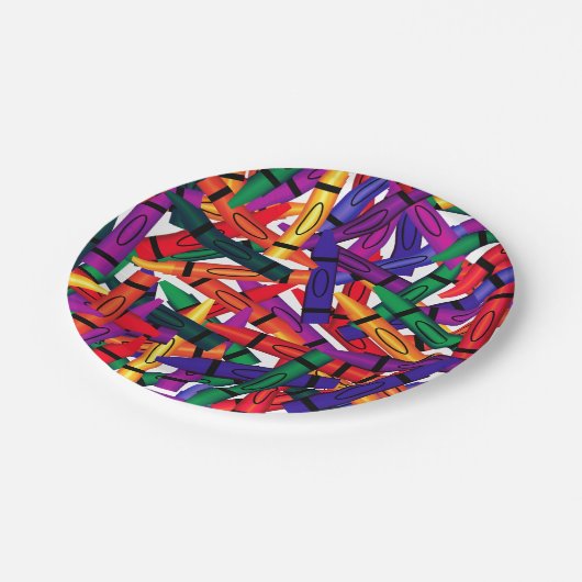 子供の誕生日パーティークレヨンデザイン7in紙プレート ペーパープレート (アングル)