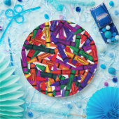 子供の誕生日パーティークレヨンデザイン9紙プレート ペーパープレート (パーティー)