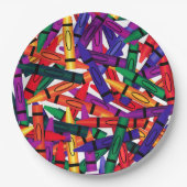 子供の誕生日パーティークレヨンデザイン9紙プレート ペーパープレート (正面)