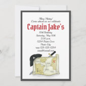子供の誕生日パーティークール海賊カスタム 招待状 (正面)