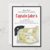 子供の誕生日パーティークール海賊版テンプレート 招待状 (正面)